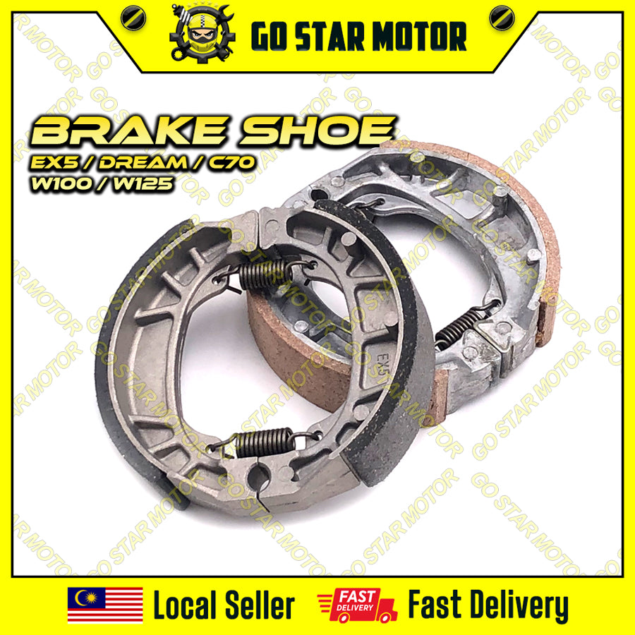 BRAKE SHOE (FRONT & REAR) = EX5 / EX5 DREAM / WAVE100 / WAVE125 / C70 / GBO / CLASS