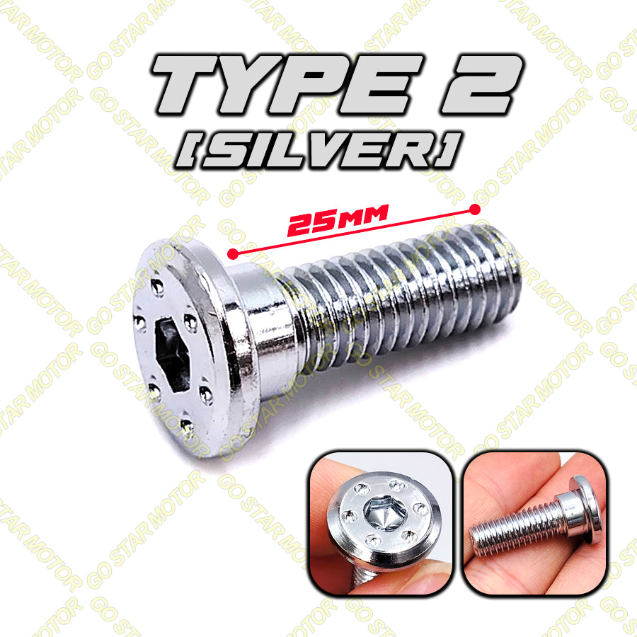SCREW M8 = UNIVERSAL DISC PLATE SCREW (GOLD / TITANIUM / SILVER)