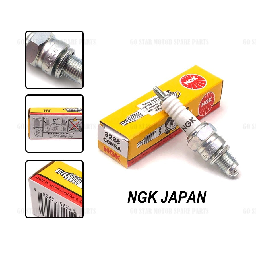 NGK SPARK PLUG = C6HSA (EX5 / WAVE100 / C70 / GBO / FAME / GT128 / KRISS / DEMAK / SYM BONUS)