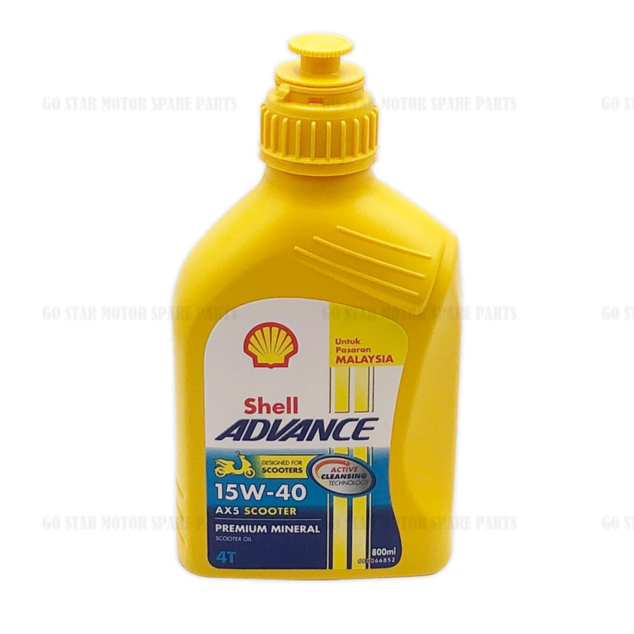 SHELL ADVANCE AX3 AX4 AX5 VSX W 2T 4T MINYAK ENJIN MOTOSIKAL MINERAL PREMIUM Semi / Sepenuhnya Sintetik