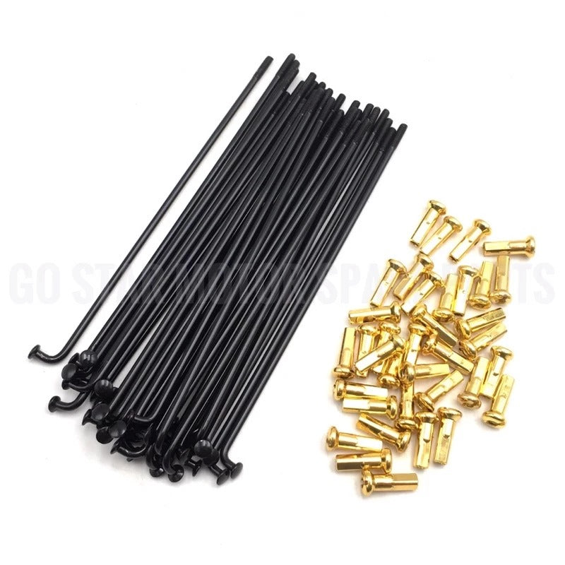 SPOKES AND NIPPLES SPOKE BLACK GOLD - JEJARI SPOKE LIDI 149 155 161 163 168 172 APIDO