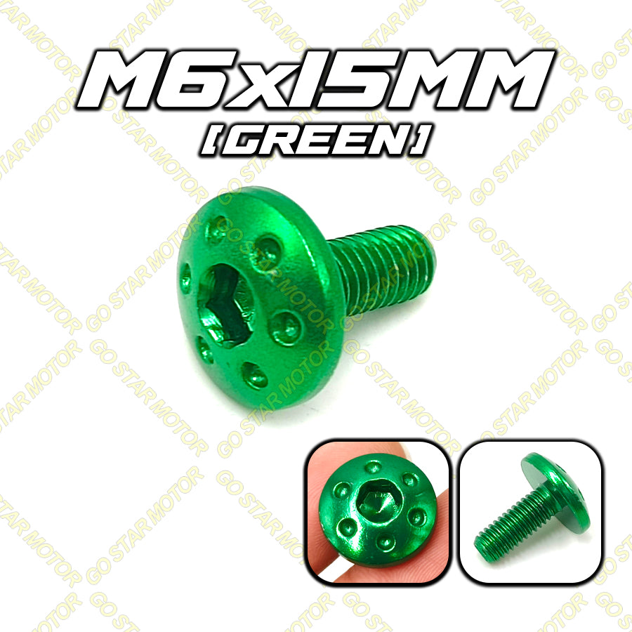 SCREW M6*15MM UNIVERSAL SCREW (GOLD / TITANIUM / PURPLE / GREEN / SILVER)