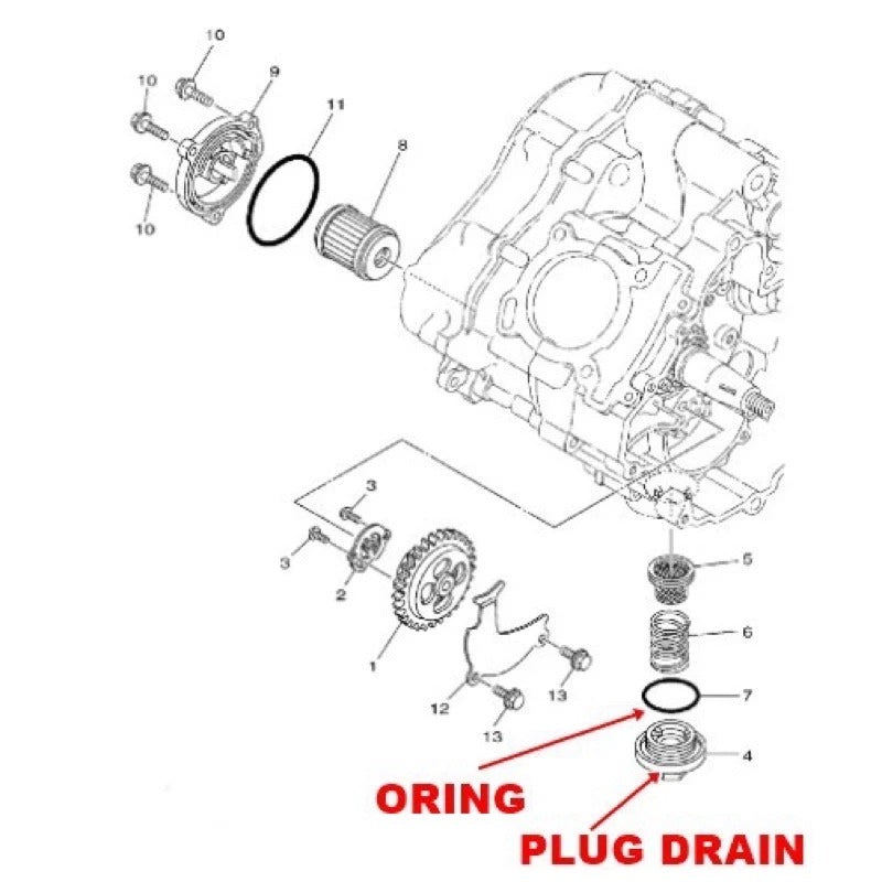 YAMAHA OIL NUT CAP / DRAIN PLUG (STANDARD / MAGNET) = Y15ZR / Y16ZR / LC135 / FZ150 / SRL115 / R15 / AVANTIZ / SOLARIZ / NVX / EGOLC / EGO / EGOS / NOUVO