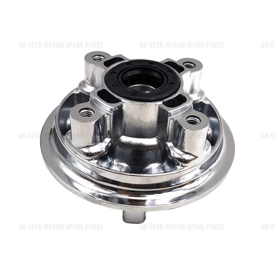 REAR BRAKE HUB PANEL & SPROCKET HUB (CHROME & GREEN) = LC135