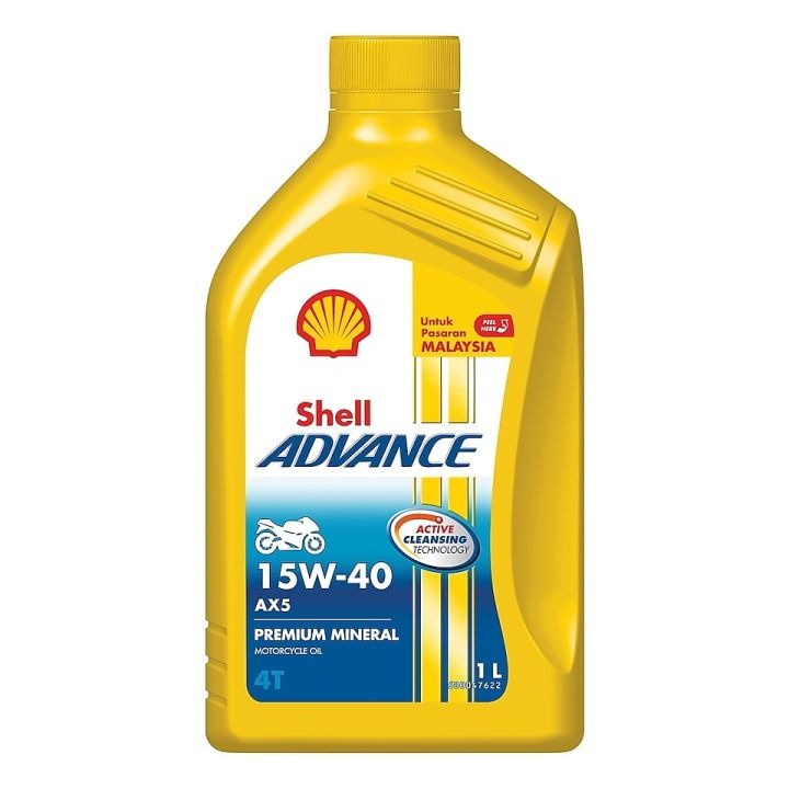 SHELL ADVANCE AX3 AX4 AX5 VSX W 2T 4T MINYAK ENJIN MOTOSIKAL MINERAL PREMIUM Semi / Sepenuhnya Sintetik