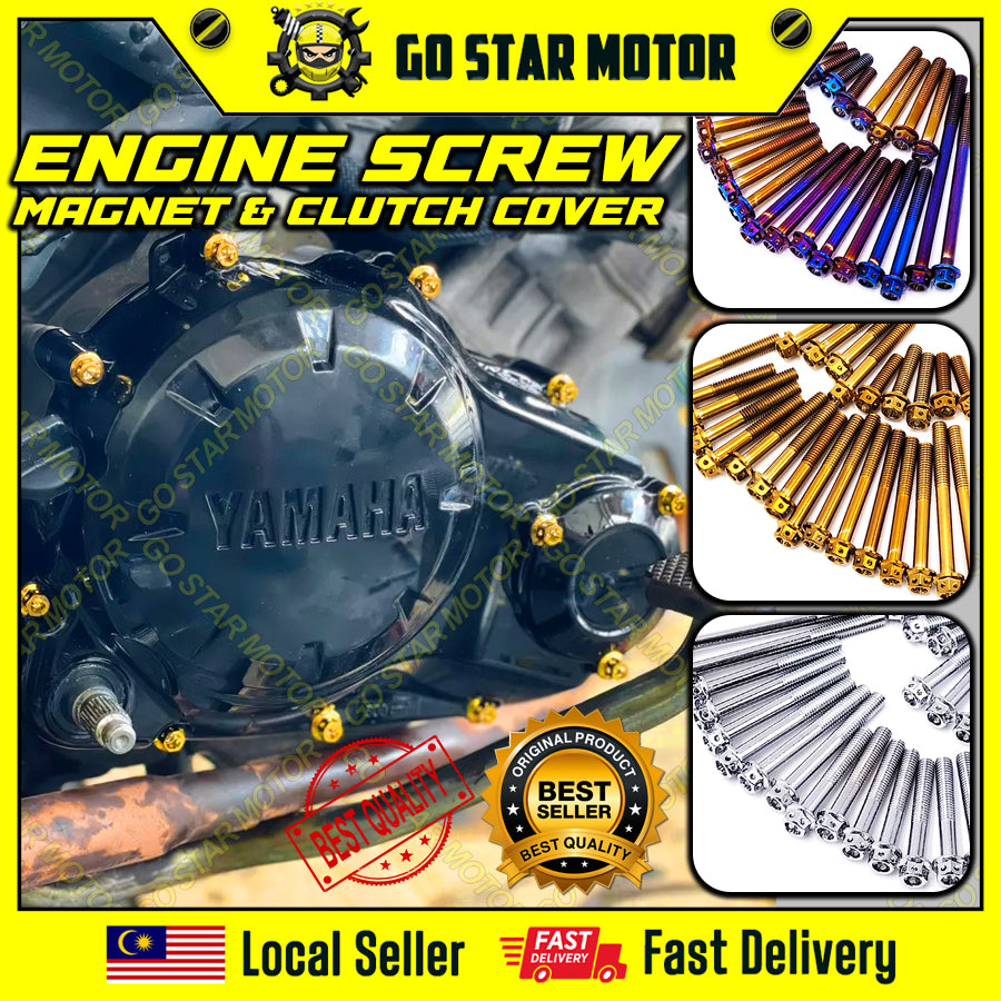 Skru Penutup Enjin (Emas / Titanium / Perak) Untuk Y15ZR Y16ZR LC135 / SRL115 / RS150 / VARIO150 / KRISS