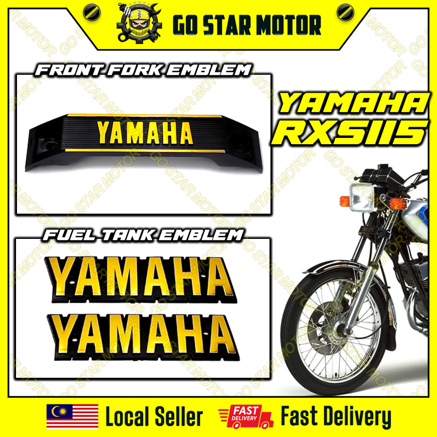 YAMAHA RXS RXS115 EMBLEM LOGO STICKER GOLD SET Fork Depan & Tangki Minyak & Penutup Bateri Sisi