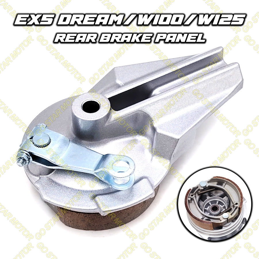 WAVE100 / EX5 DREAM = FRONT & REAR BRAKE PANEL & SPROCKET HUB (SILVER / CHROME)