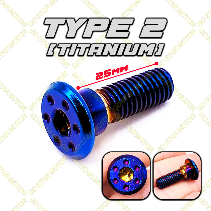 SCREW M8 = UNIVERSAL DISC PLATE SCREW (GOLD / TITANIUM / SILVER)