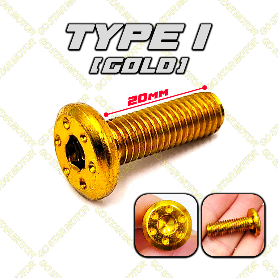 SCREW M8 = UNIVERSAL DISC PLATE SCREW (GOLD / TITANIUM / SILVER)