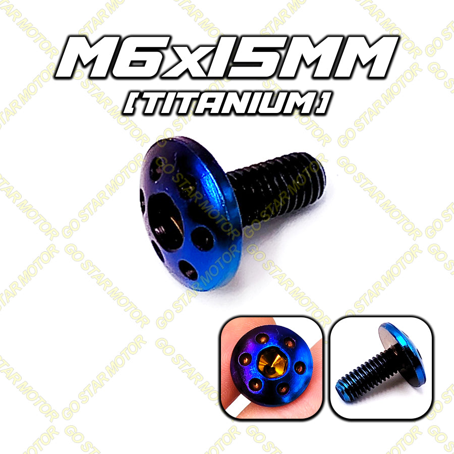 SCREW M6*15MM UNIVERSAL SCREW (GOLD / TITANIUM / PURPLE / GREEN / SILVER)