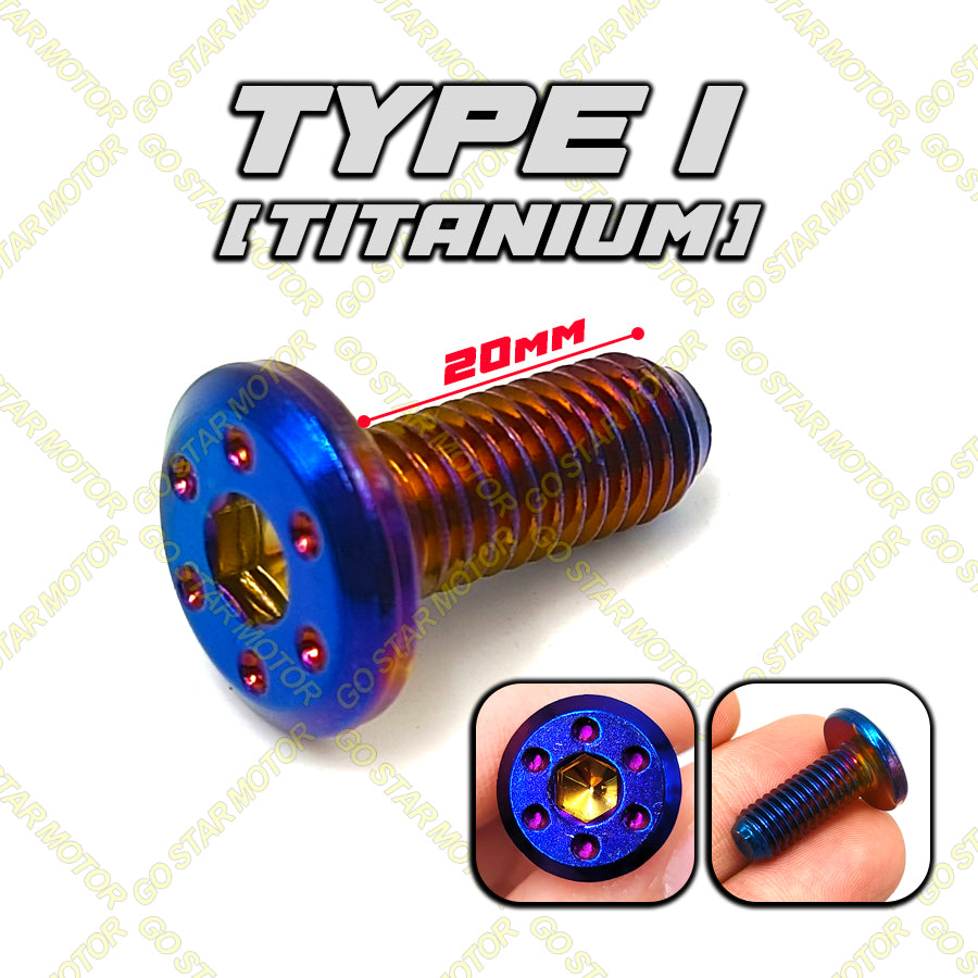 SCREW M8 = UNIVERSAL DISC PLATE SCREW (GOLD / TITANIUM / SILVER)