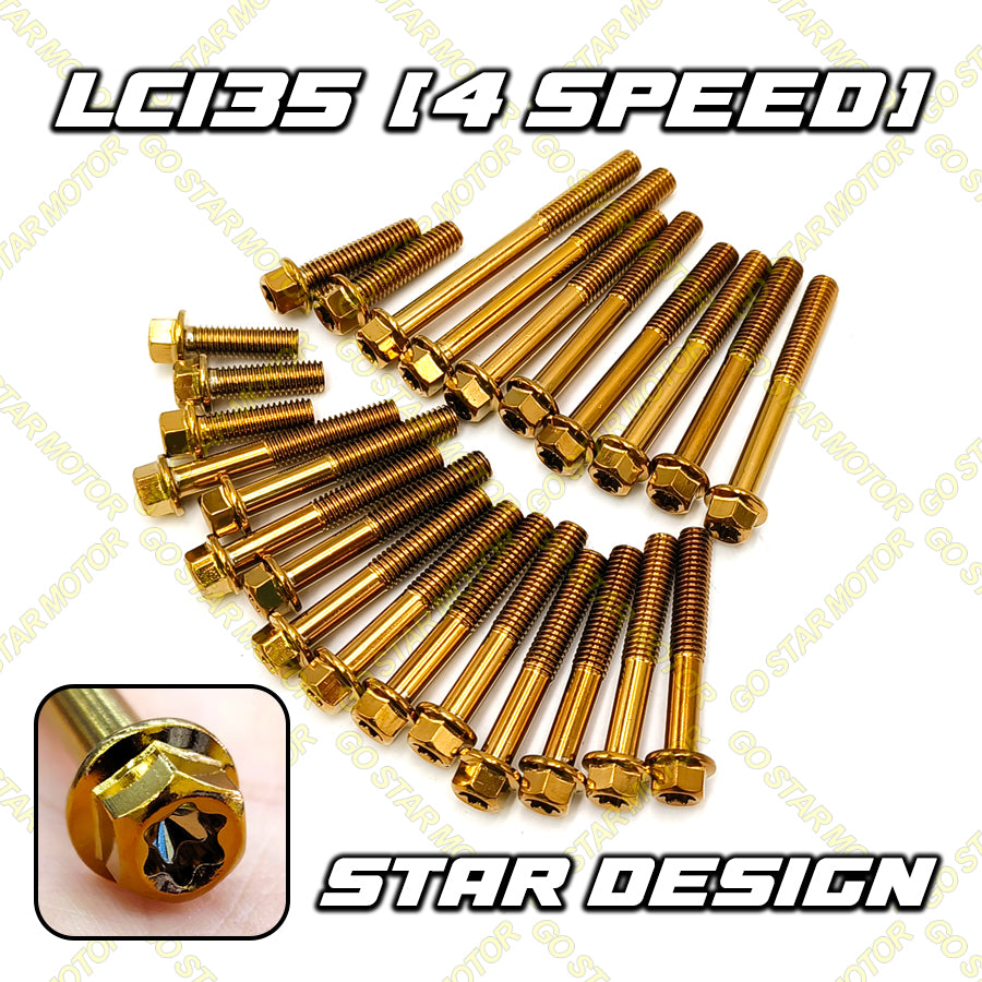Skru Penutup Enjin (Emas / Titanium / Perak) Untuk Y15ZR Y16ZR LC135 / SRL115 / RS150 / VARIO150 / KRISS