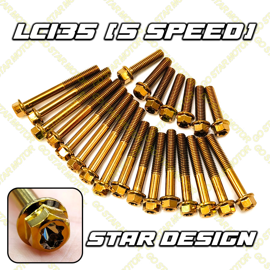 Skru Penutup Enjin (Emas / Titanium / Perak) Untuk Y15ZR Y16ZR LC135 / SRL115 / RS150 / VARIO150 / KRISS
