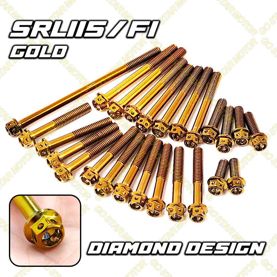 Skru Penutup Enjin (Emas / Titanium / Perak) Untuk Y15ZR Y16ZR LC135 / SRL115 / RS150 / VARIO150 / KRISS