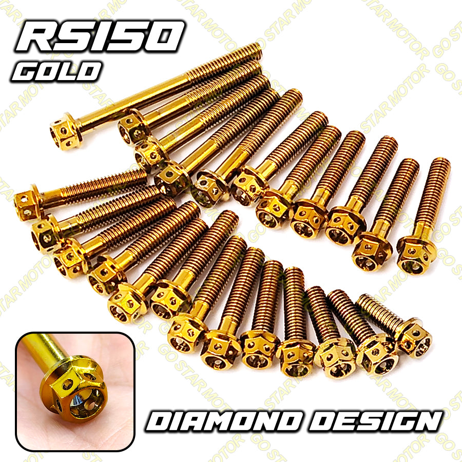 Skru Penutup Enjin (Emas / Titanium / Perak) Untuk Y15ZR Y16ZR LC135 / SRL115 / RS150 / VARIO150 / KRISS