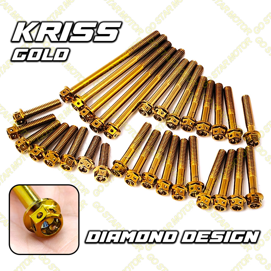 Skru Penutup Enjin (Emas / Titanium / Perak) Untuk Y15ZR Y16ZR LC135 / SRL115 / RS150 / VARIO150 / KRISS