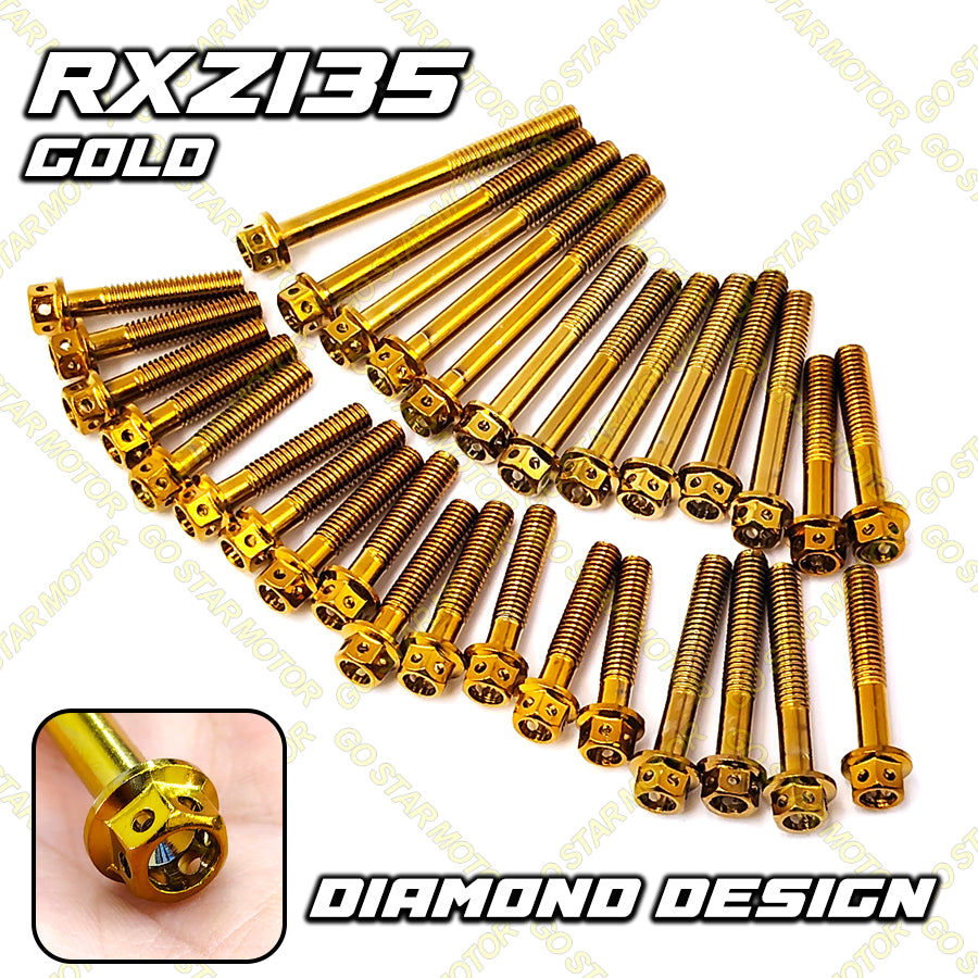 Skru Penutup Enjin (Emas / Titanium / Perak) Untuk Y15ZR Y16ZR LC135 / SRL115 / RS150 / VARIO150 / KRISS