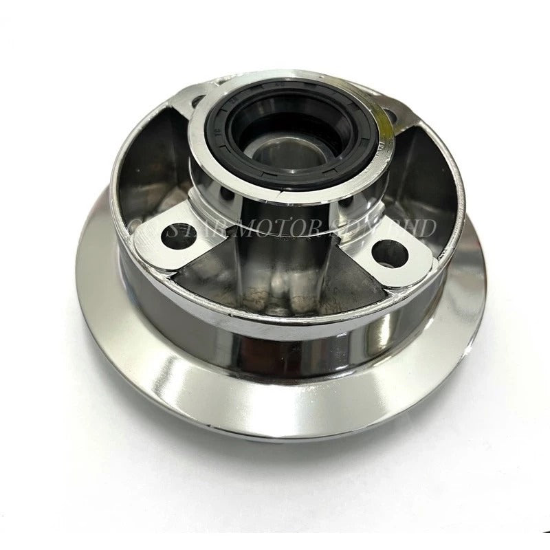 WAVE100 / EX5 DREAM = FRONT & REAR BRAKE PANEL & SPROCKET HUB (SILVER / CHROME)