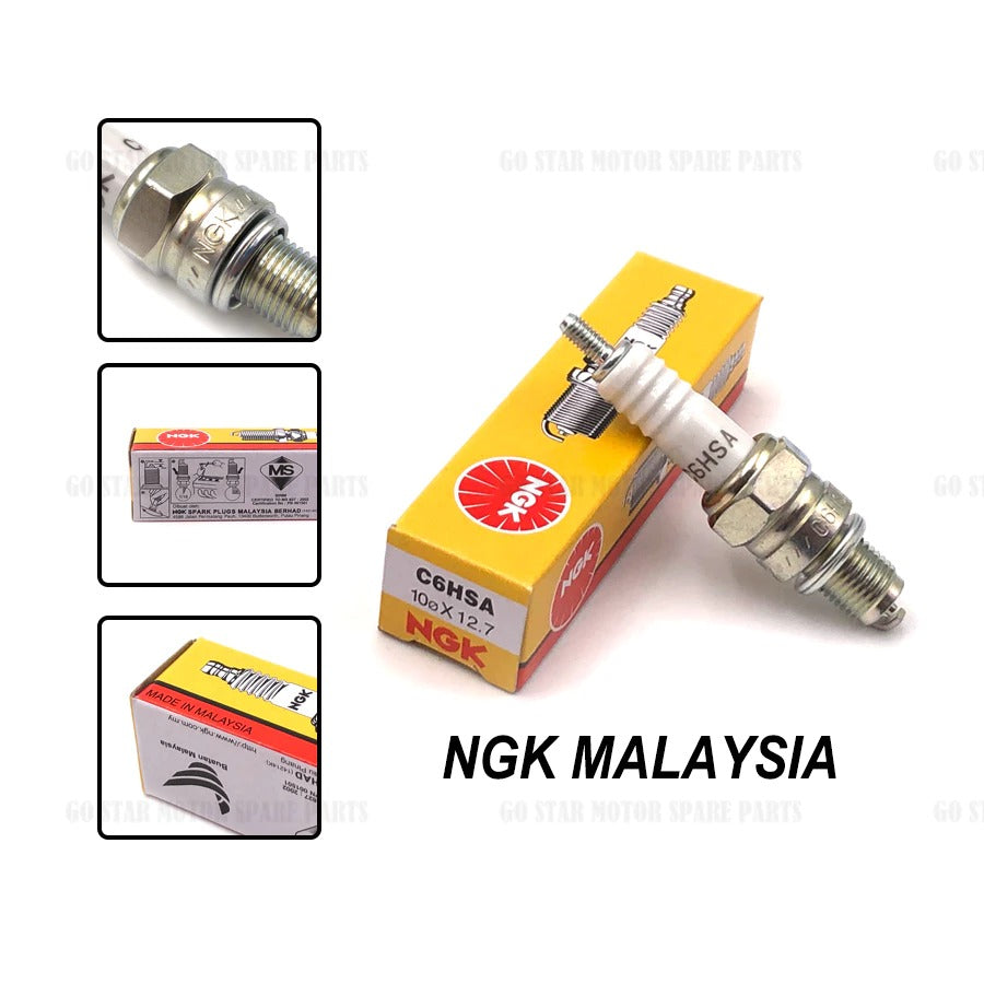 NGK SPARK PLUG = C6HSA (EX5 / WAVE100 / C70 / GBO / FAME / GT128 / KRISS / DEMAK / SYM BONUS)