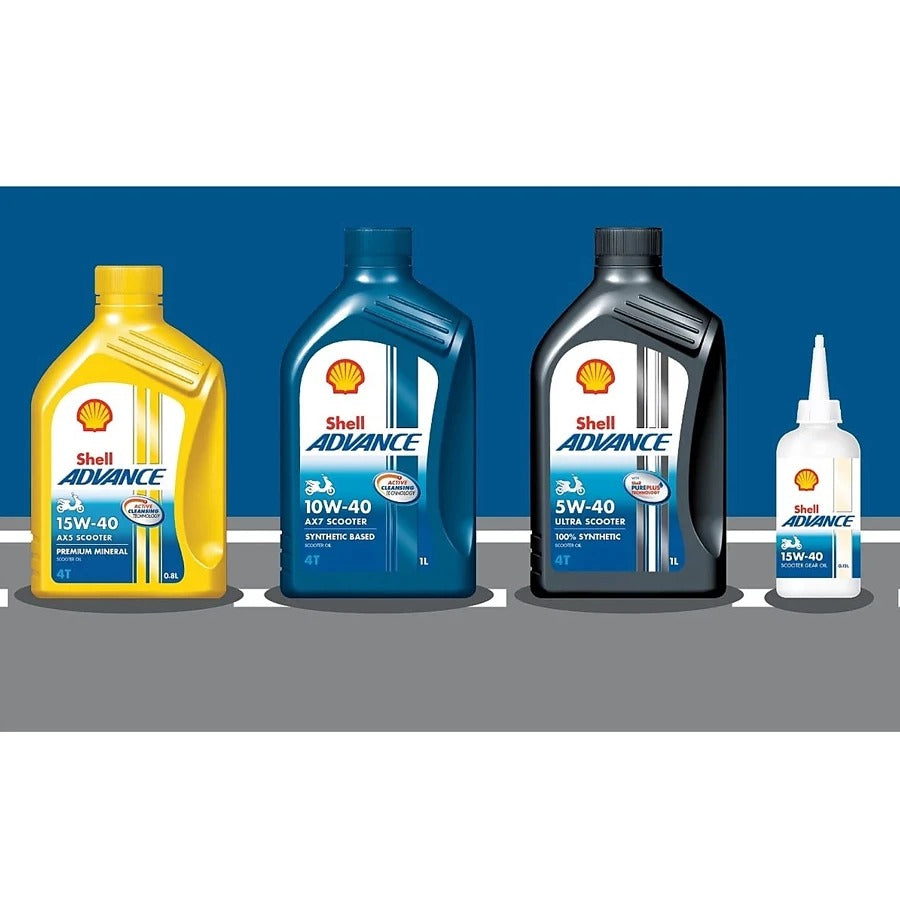 SHELL ADVANCE AX3 AX4 AX5 VSX W 2T 4T MINYAK ENJIN MOTOSIKAL MINERAL PREMIUM Semi / Sepenuhnya Sintetik