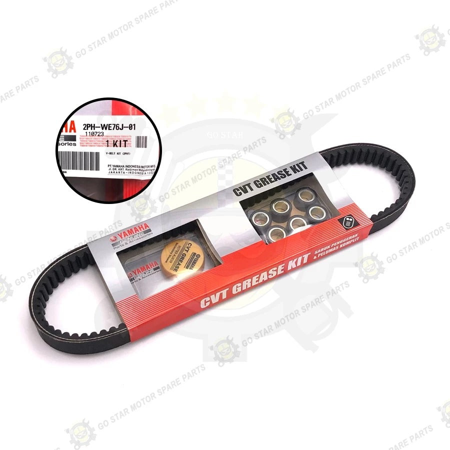 (YAMAHA GENUINE PARTS) V-BELT KIT (ROLLER & GREASE) / CVT BELTING = XMAX / NMAX-155 / NVX-155 / AVANTIZ / SOLARIZ / EGO / EGOS / EGOS-FI / EGOLC / EGOLC-FI / NOUVO-LC