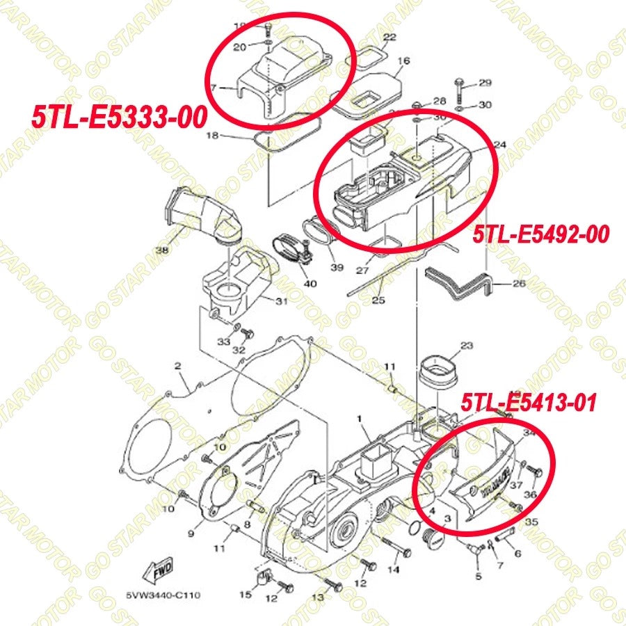 EGO CVT Side Cover (5TL-E5413-01) - OE