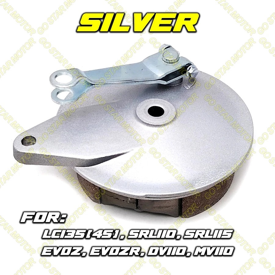 REAR BRAKE HUB PANEL & SPROCKET HUB (CHROME & GREEN) = LC135