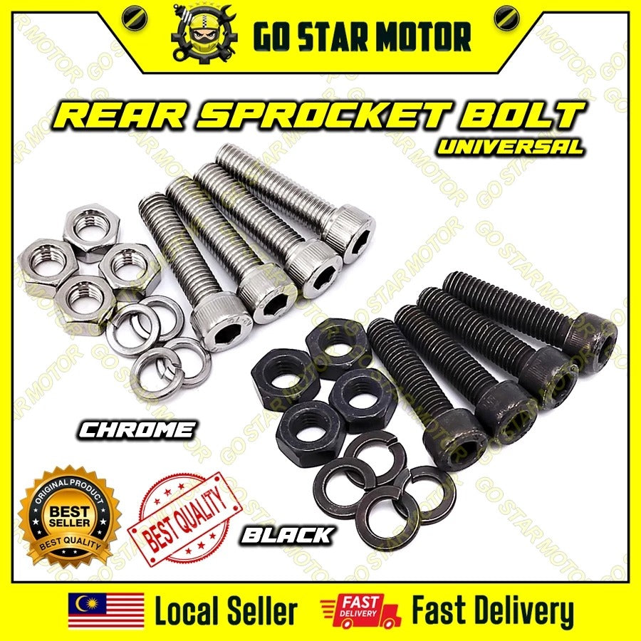 UNIVERSAL REAR SPROCKET SCREW BOLT & NUT