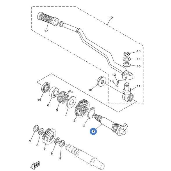 (YAMAHA GENUINE PARTS) KICK STARTER SHAFT = RXZ-135