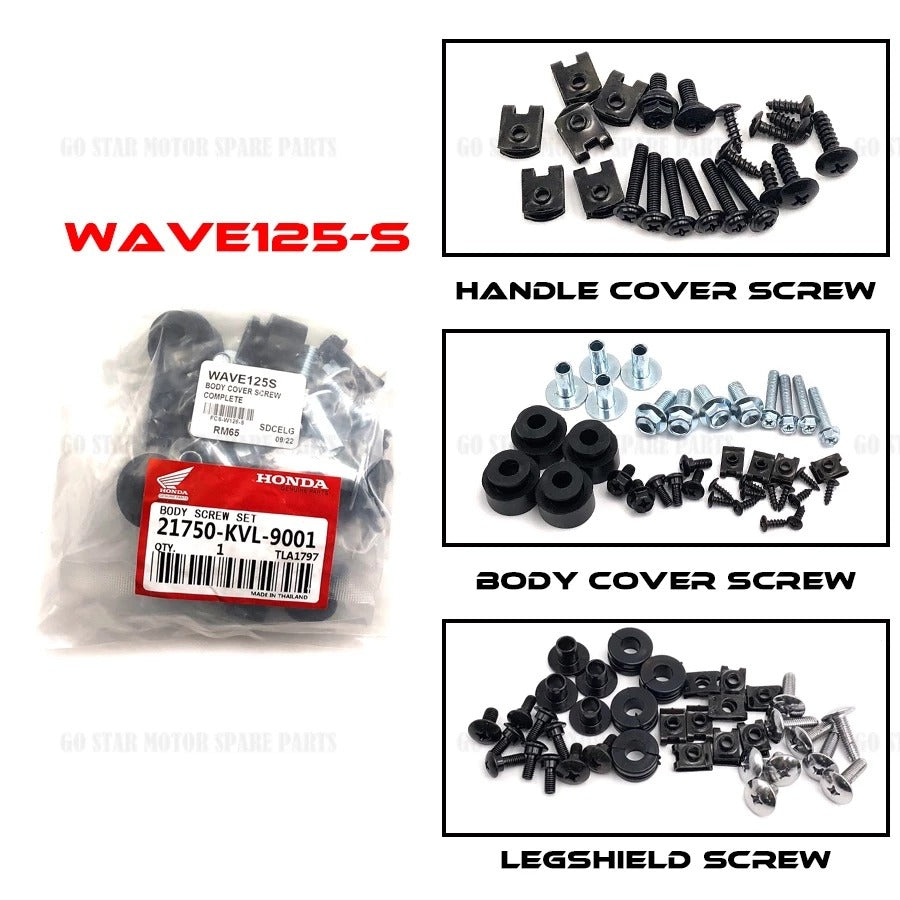 SKRU BADAN PENUTUP LENGKAP PENUH WAVE125X - OEM KUALITI TINGGI