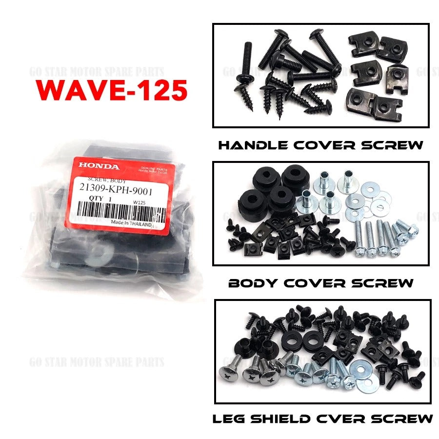 SKRU BADAN PENUTUP LENGKAP PENUH WAVE125X - OEM KUALITI TINGGI