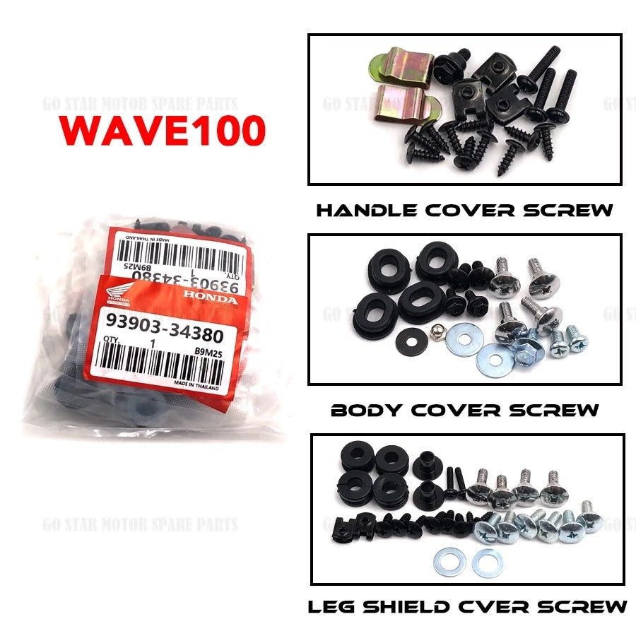 SKRU BADAN PENUTUP LENGKAP PENUH WAVE125X - OEM KUALITI TINGGI