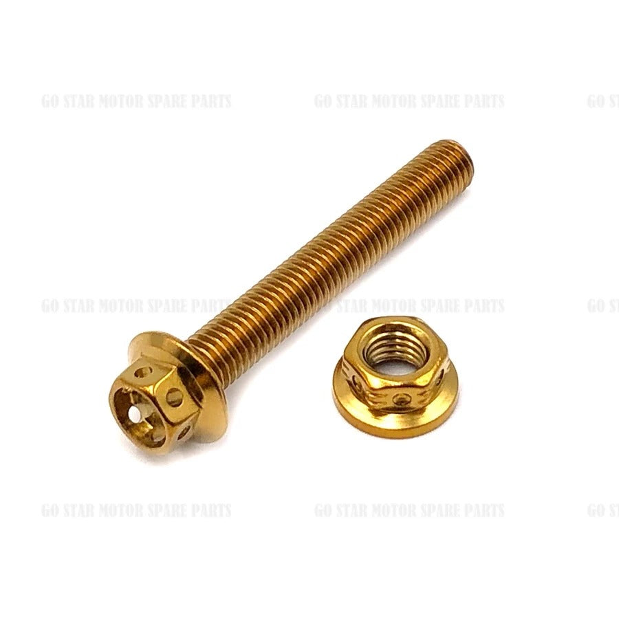 M10*70 Skru Monoshock Penyerap Hentakan Skru Titanium Biru Emas M10 70