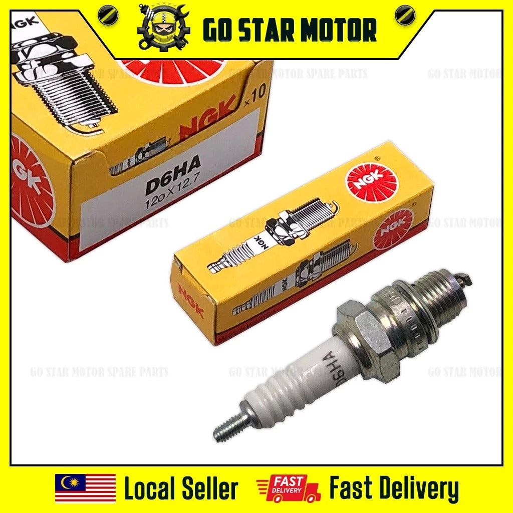 NGK SPARK PLUG = D6HA (HONDA C90 / S90)